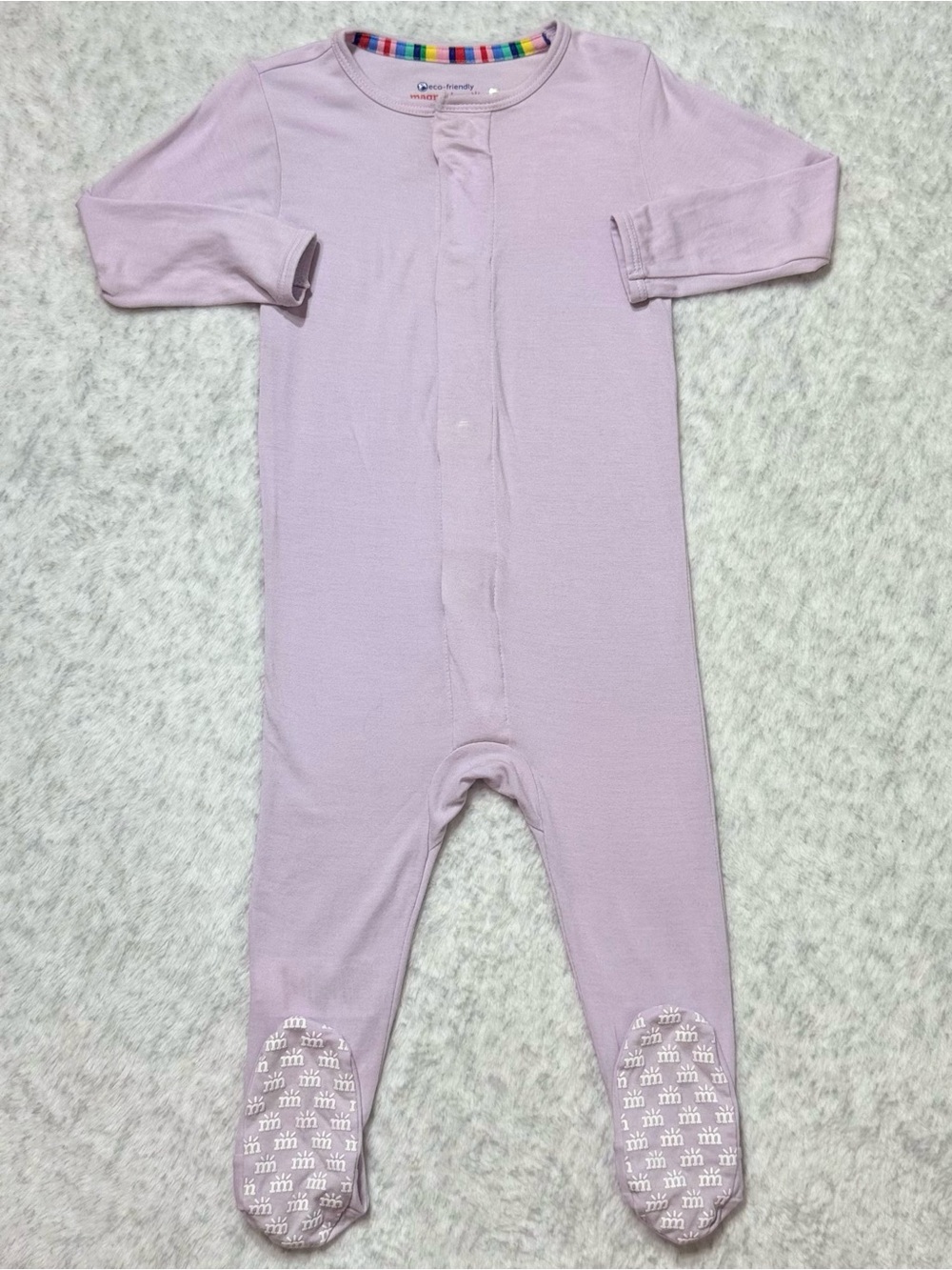 Magnetic Me Lavender Footie Sleeper 9-12M Baby Girl Modal Soft Solid Lilac